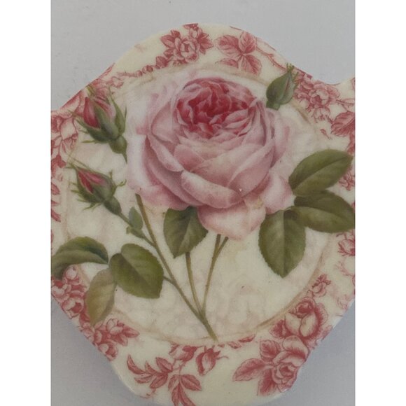 TEA BAG Holders Teapot Shape Floral RoseDesign Melamine Italy Lot of 7 - Picture 3 of 9